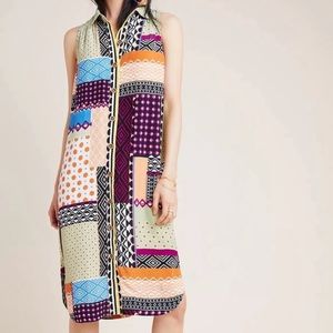 Anthropologie Printed Buttondown Midi Dress Sz 4 EUC